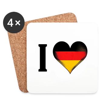 Heart of the German flag - Coasters (set of 4) - white - Front