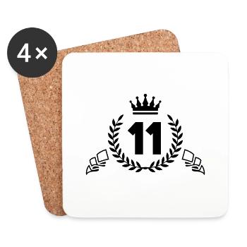 11 krone kranz - Untersetzer (4er-Set) - Weiß - Vorne