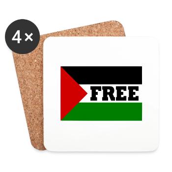 Free palestine - Dessous de verre (lot de 4) - blanc - Devant