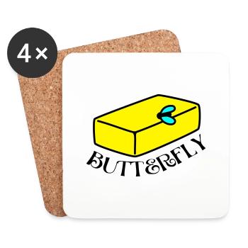 witzig-BUTTERFLY - Untersetzer (4er-Set) - Weiß - Vorne