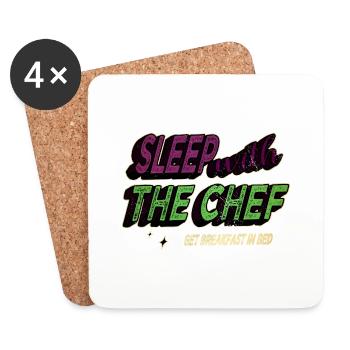 Chef (male) provocative funny pastry chef - Coasters (set of 4) - white - Front
