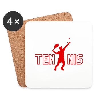 Tennis - idée cadeau tennis - Dessous de verre (lot de 4) - blanc - Devant