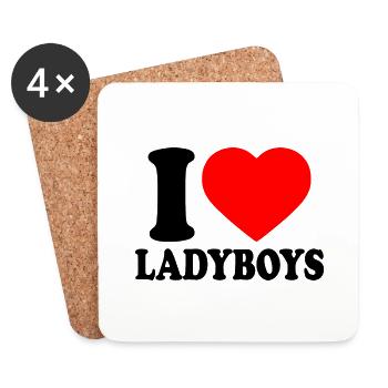 I love ladyboys - Untersetzer (4er-Set) - Weiß - Vorne