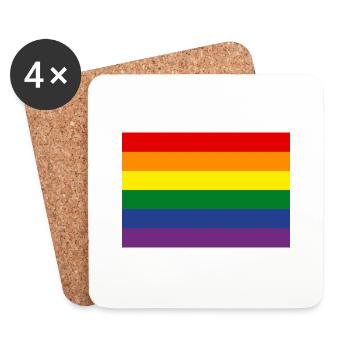 Rainbow flag - Coasters (set of 4) - white - Front