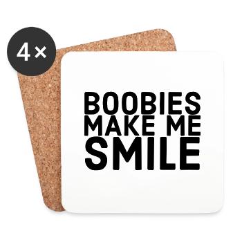 Boobies make me smile - Coasters (set of 4) - white - Front