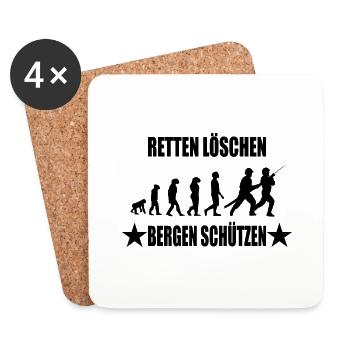 Feuerwehr - Untersetzer (4er-Set) - Weiß - Vorne