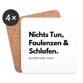Rentner im Ruhestand - Untersetzer (4er-Set) - Weiß - Vorne