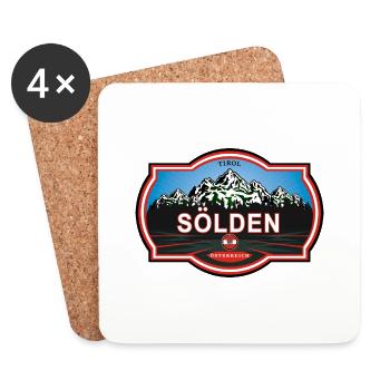 Sölden Österreich - Untersetzer (4er-Set) - Weiß - Vorne