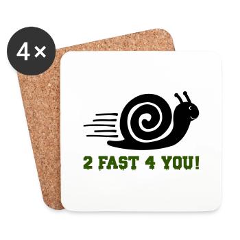 Escargot 2 Rapide - Dessous de verre (lot de 4) - blanc - Devant