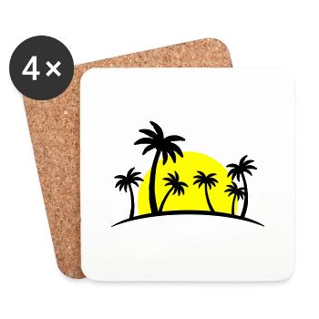 beach palms 2 - Untersetzer (4er-Set) - Weiß - Vorne