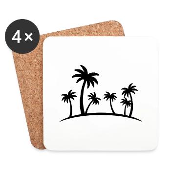 beach palm - Coasters (set of 4) - white - Front