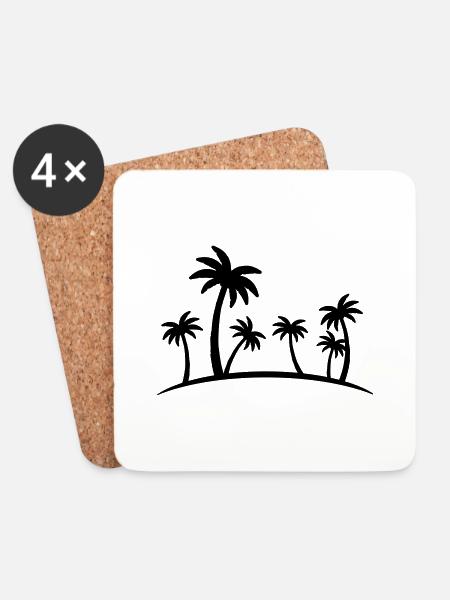 beach palm - Untersetzer (4er-Set) - Weiß