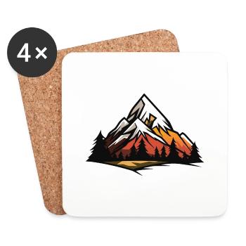 La montagne comme symbole de la nature - Dessous de verre (lot de 4) - blanc - Devant