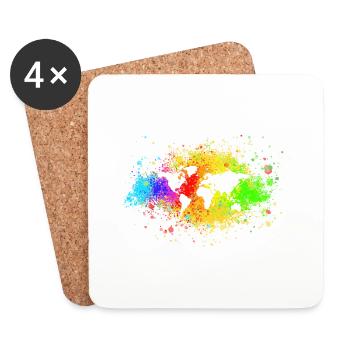 World Rainbow spreaded Color - Untersetzer (4er-Set) - Weiß - Vorne