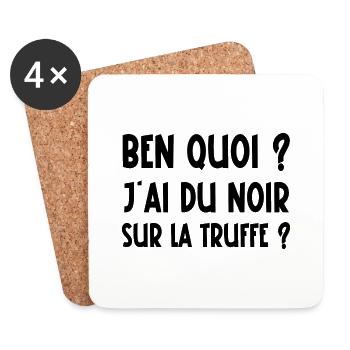 du noir sur la truffe - Dessous de verre (lot de 4) - blanc - Devant