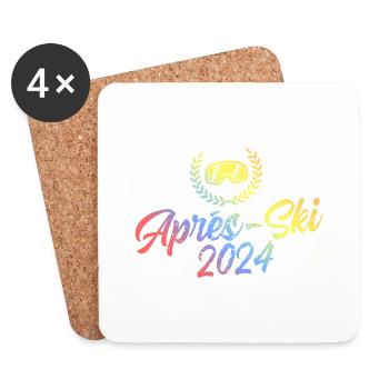 Masque de ski coloré après-ski 2024 - Dessous de verre (lot de 4) - blanc - Devant