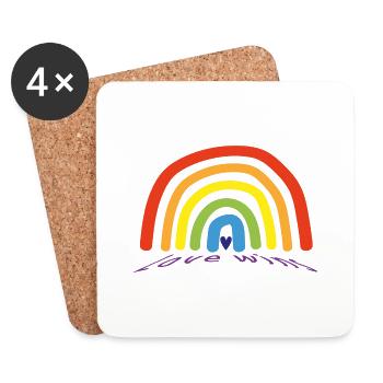 Rainbow Love Wins - Coasters (set of 4) - white - Front