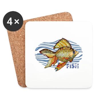 Poisson - Dessous de verre (lot de 4) - blanc - Devant