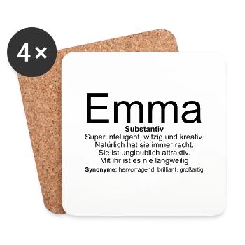 Name Definition Emma - Untersetzer (4er-Set) - Weiß - Vorne