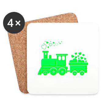 Love Happy Heart Card Valentine Vector Design Art - Coasters (set of 4) - white - Front