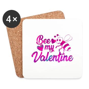 Liebe glückliches Herz Karte Valentinstag Vektor Design Kunst - Untersetzer (4er-Set) - Weiß - Vorne