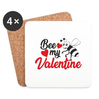 Liebe glückliches Herz Karte Valentinstag Vektor Design Kunst - Untersetzer (4er-Set) - Weiß - Vorne