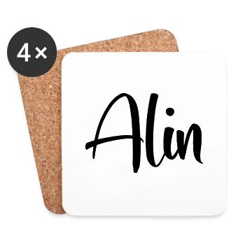 Name - Alin - Coasters (set of 4) - white - Front