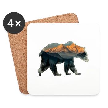 Berg der Bären - Untersetzer (4er-Set) - Weiß - Vorne