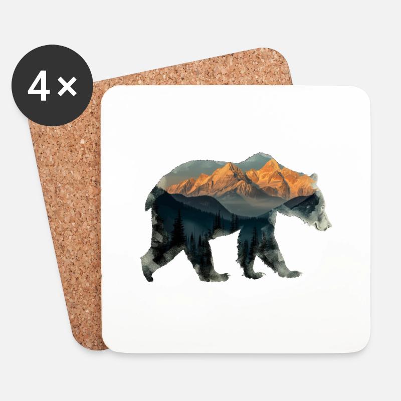 Berg der Bären - Untersetzer (4er-Set) - Weiß