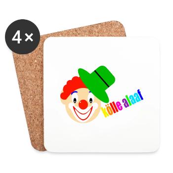 Clown dit kölle alaaf - Dessous de verre (lot de 4) - blanc - Devant