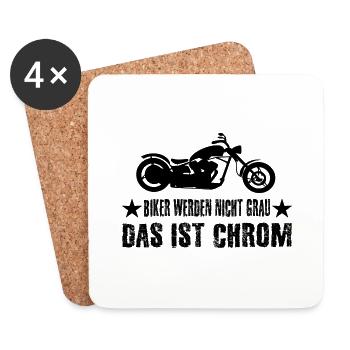 Motorrad - Untersetzer (4er-Set) - Weiß - Vorne