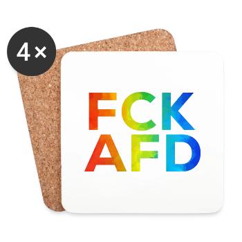 FCK AFD Regenbogen - Untersetzer (4er-Set) - Weiß - Vorne
