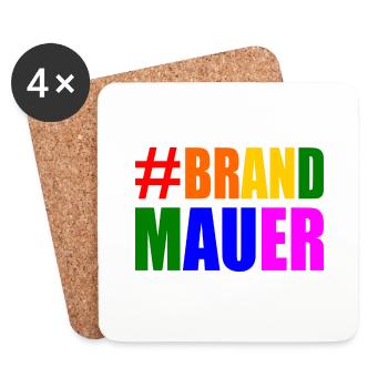 brandmauer - Untersetzer (4er-Set) - Weiß - Vorne