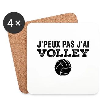 Je Peux Pas J'ai Volley-ball - Dessous de verre (lot de 4) - blanc - Devant