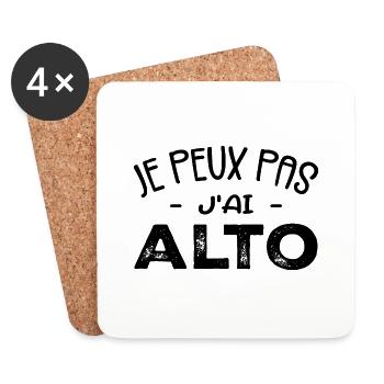 Je Peux Pas J'ai Alto Cadeau Musicien - Dessous de verre (lot de 4) - blanc - Devant