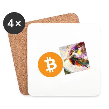 Crypto Creation Hand 6 Bitcoin BTC - Coasters (set of 4) - white - Front