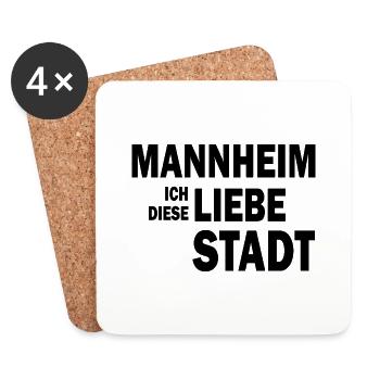 Mannheim Monnem Mannheimat - Coasters (set of 4) - white - Front