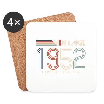 Vintage 1952 Cadeau Anniversaire - Millésime 1952 - Dessous de verre (lot de 4) - blanc - Devant