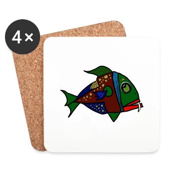 fisch anglerfisch - Untersetzer (4er-Set) - Weiß - Vorne
