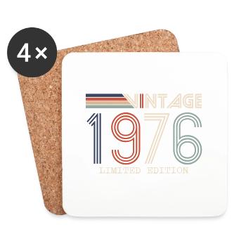 Jahrgang 1976 Jubiläumsgeschenk - Jahrgang 1976 - Untersetzer (4er-Set) - Weiß - Vorne