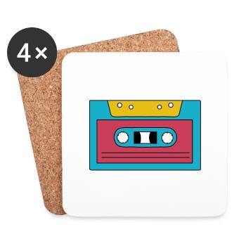 Kassette - Untersetzer (4er-Set) - Weiß - Vorne
