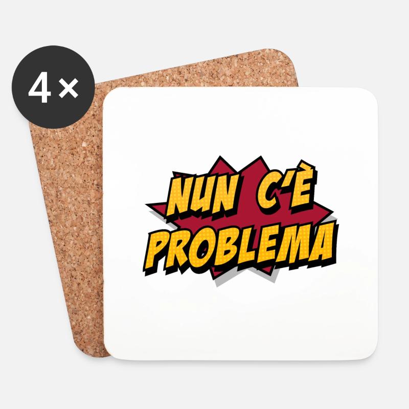 Roman Phrases "There is no Problem" v.001 - Coasters (set of 4) - white