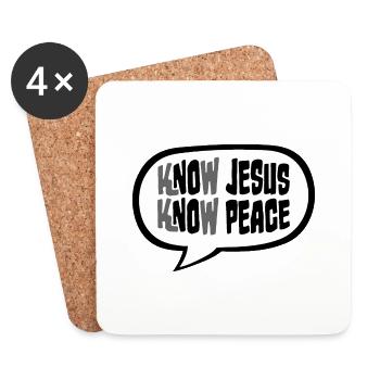 Erkenne Jesus, kenne den Frieden, keinen Hass, die christliche Bibel Liebe - Untersetzer (4er-Set) - Weiß - Vorne