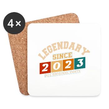 Legendary since 2023 vintage retro anniversary - Coasters (set of 4) - white - Front