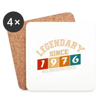 Legendary since 1976 vintage retro anniversary - Coasters (set of 4) - white - Front