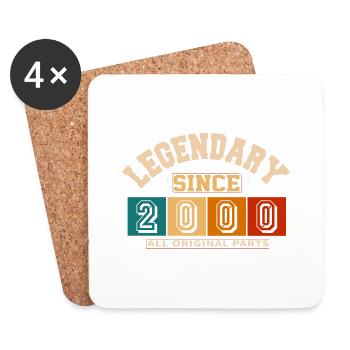 Legendary since 2000 vintage rétro anniversaire - Dessous de verre (lot de 4) - blanc - Devant