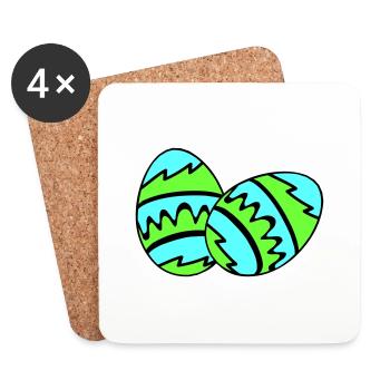 Easter Eggs 02 - Coasters (set of 4) - white - Front