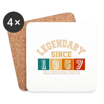 Legendary since 1957 vintage rétro anniversaire - Dessous de verre (lot de 4) - blanc - Devant