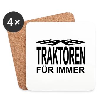 Traktor - Untersetzer (4er-Set) - Weiß - Vorne