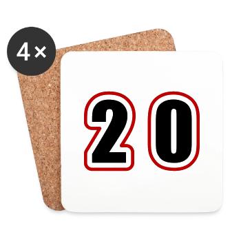 20 Zahl College - Untersetzer (4er-Set) - Weiß - Vorne
